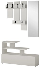 Hall Stand Vesty – Branco – Sapateira: 100x61x30 cm, Espelho: 30x99 cm