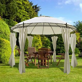 vidaXL Gazebo/tenda de jardim com cortinas, 3,5 x 2,7 m