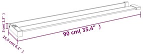 Prateleira de duche p/ divisória chuveiro 90 cm alumínio preto