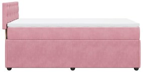 Cama com molas/colchão 100x200 cm veludo rosa