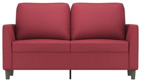 Sofá de 2 lugares 120 cm couro artificial vermelho tinto