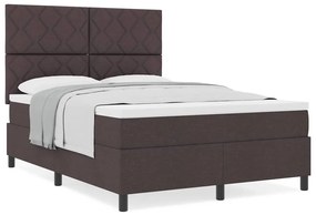 Cama Box Spring com Colchão Castanho 160x200 cm Tecido