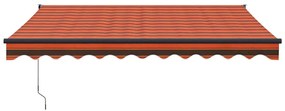 Toldo retrátil automático 3,5x2,5 m laranja e castanho