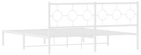 Estrutura de cama com cabeceira 180x200 cm metal branco