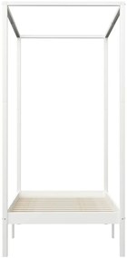 Estrutura de cama com toldo 90x200 cm pinho maciço branco
