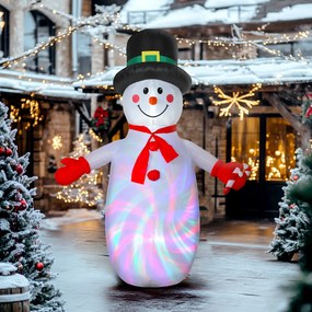 Boneco de neve insuflável de Natal 177 x 78 x 240 cm decoração insuflável de Natal com luzes LED, multicolorido