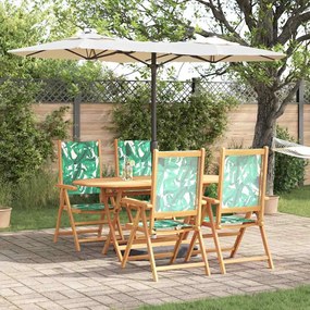 vidaXL Conjunto de Jantar de Jardim 5 pcs Padrão de folhas Standard