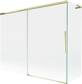 Mexen Rox L divisória de banho de 2 painéis deslizantes 190 + 80 x 150 cm, transparente, dourado - 8C9L-190-080-50-00