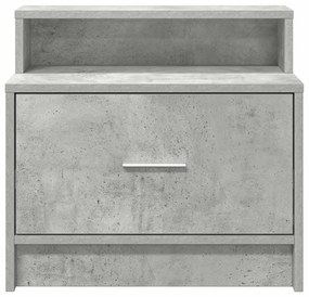 Mesas de cabeceira com gaveta 2 pcs 51x31x47cm cinzento cimento