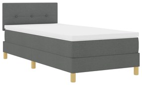 Cama Box Spring com Colchão Cinza Escuro 90x190 cm Tecido