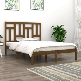 vidaXL Estrutura de cama 140x200 cm pinho maciço castanho-mel
