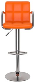 Bancos de bar 2 pcs couro artificial laranja
