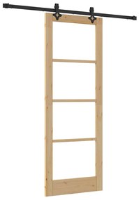 Porta Deslizante vidaXL com Conjunto de Hardware 'ORKDAL'Madeira Sólid