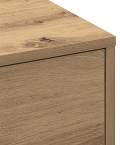 Mesa de Centro Carvalho Artesanal Folheado, MDF 90 x 90 x 28 cm