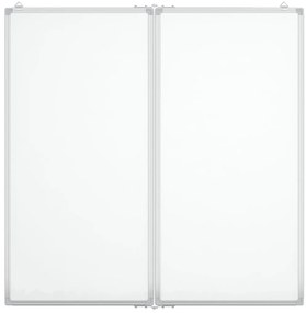 Quadro branco magnético dobrável 80x80x1,7 cm alumínio