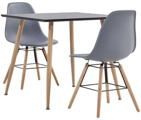 vidaXL 5 pcs conjunto de jantar plástico cinzento
