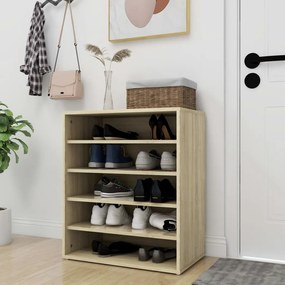 808939 vidaXL Armário para sapatos 60x35x70 cm contraplacado carvalho sonoma