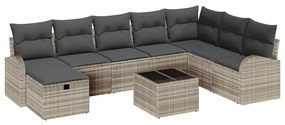 Conjunto de Sofá de Jardim de 9 Peças com Almofadas
