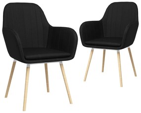 vidaXL Cadeiras de jantar com apoio de braços 2 pcs tecido preto