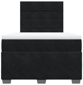 Cama boxspring com colchão 120x200 cm veludo preto