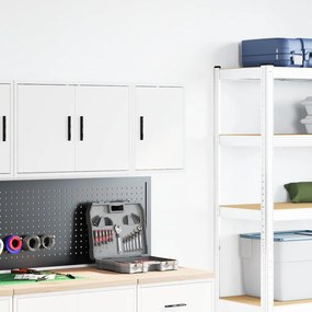 Armário de parede da garagem branco madeira engenheirada