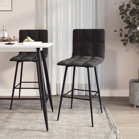 vidaXL Bancos de bar 2 pcs veludo preto