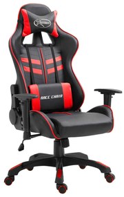 vidaXL Cadeira de gaming couro artificial vermelho