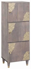 vidaXL Buffê Cinza e Ouro 40 x 33 x 110 cm Madeira de manga maciça