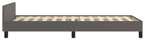 Estrutura cama c/ cabeceira sem colchão 80x200 cm cinzento