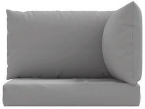 Almofadões p/ móveis de paletes 3 pcs tecido oxford cinzento