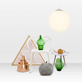Candeeiro de suspensão moderno em vidro 40cm - Ball Moderno