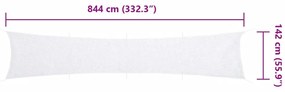 Rede de camuflagem com saco de arrumação 844x142 cm branco