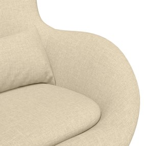 Poltrona de Ovo vidaXL em Tecido Creme