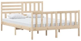 Estrutura de cama 140x200 cm madeira maciça