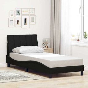 vidaXL Estrutura de cama sem colchão 80x200 cm tecido preto
