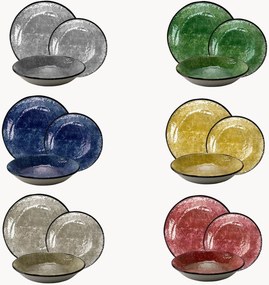 Conjunto de loiça em cerâmica Preta, 6 pessoas, conjunto de 18