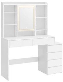tocador com iluminação LED ajustável | VASAGLE | 117.5 x 40 x 145 cm | RDT624W01.