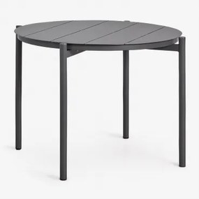 Mesa De Jantar Redonda Ø110 Cm Em Alumínio Elton Cinza Grafito - Sklum