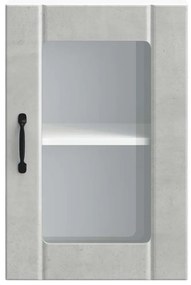 Armário de parede de cozinha porta vidro Lucca cinzento cimento