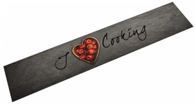 vidaXL Tapete de cozinha lavável 60x300 cm veludo texto cooking