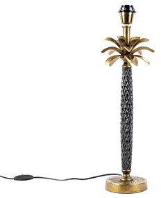 Candeeiro de mesa Art Deco bronze com preto sem abajur - Areka Art Deco