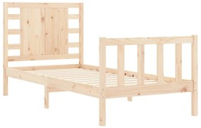 Estrutura cama de solteiro pequena c/ cabeceira madeira maciça