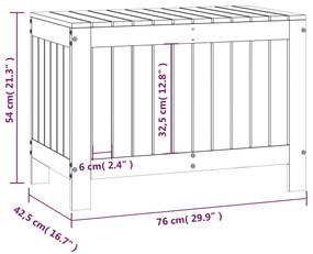 Caixa de arrumação jardim 76x42,5x54 pinho maciço castanho-mel