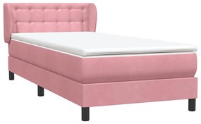 Cama com molas/colchão 80x220 cm veludo rosa