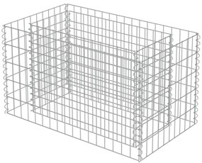 Canteiro elevado/cesto gabião 90x50x50 cm aço galvanizado