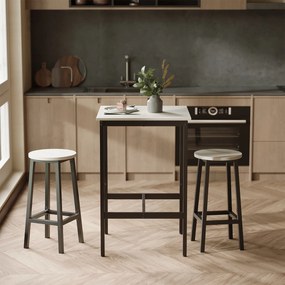 Mesa de bar, mesa de cozinha, mesa alta (BANCOS NÃO INCLUIDOS) 60 x 60 x 92 cm Greige + Preto