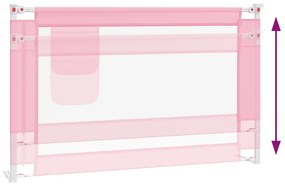 Barra de segurança p/ cama infantil tecido 120x25 cm rosa
