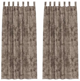 Cortinas de Veludo 2 pcs com Ilhós Cappuccino 260x140 cm