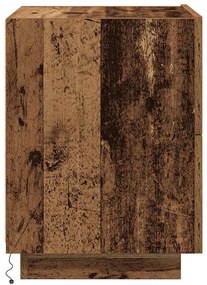 Cabeceira vidaXL com luzes LED Madeira Velha 45x40x55 cm