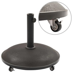vidaXL Base para guarda-sol em cimento redonda preto 25 kg